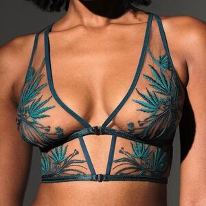 Thistle and Spire Size XS+ Brooklyn Haze Bralette Emerald Green Toffee
